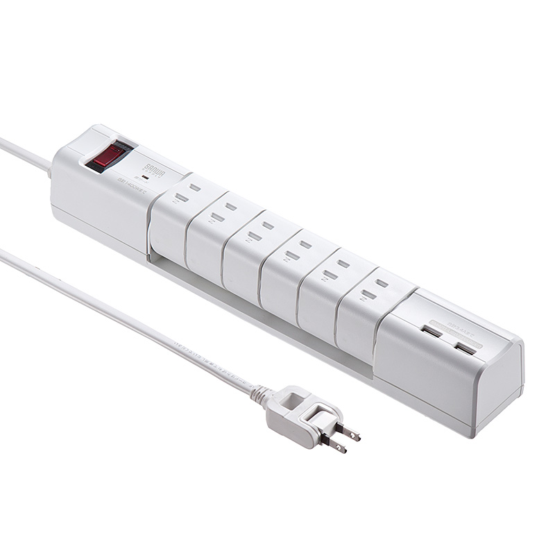 サンワダイレクト USB充電ポート付 電源タップ 700-TAP020
